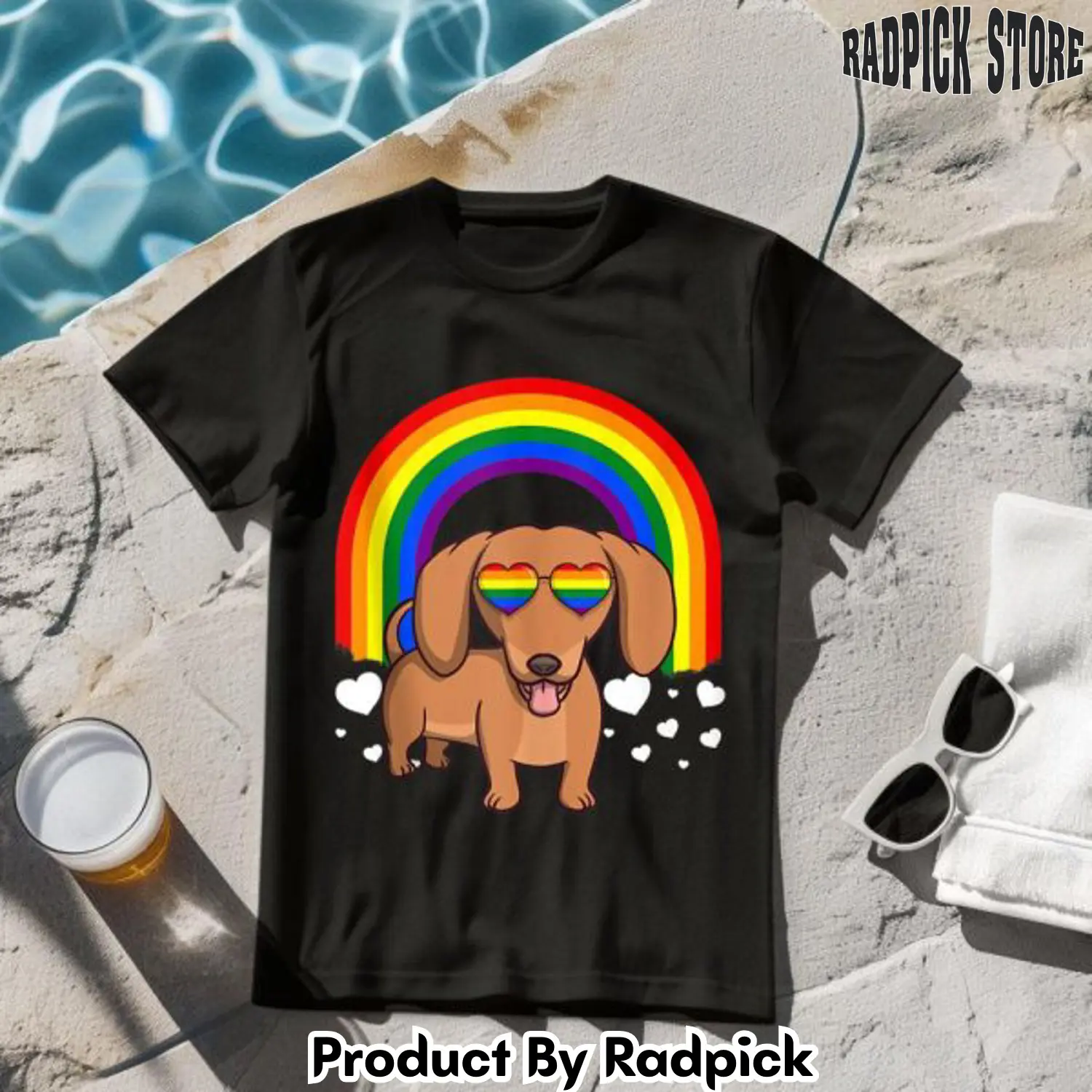 Lgbt dachshund dog rainbow tshirt rp2637664